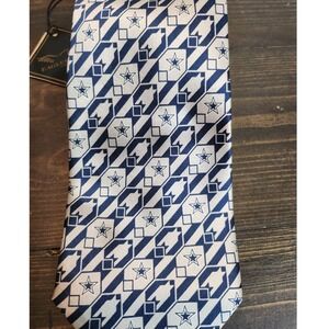 Dallas Cowboys NFL Football Tie 100% Silk Houndstooth Helmet‎ Pattern Blue Gray